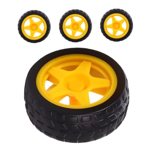 BESTonZON 4 Stück Rolle Spielzeugrad Rc-Auto-motorgetriebe Gleichstrommotoren Motorteile Für Spielzeugautos Räder Für Das Handwerk Kleiner Motor Lenkrad Fahrendes Gummi von BESTonZON