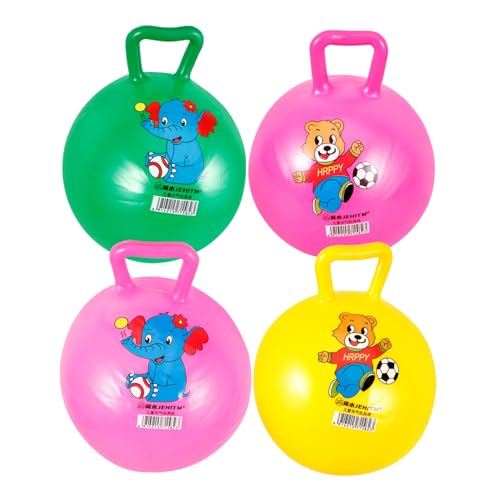 BESTonZON 4 Stück Schläger Handhaben Hüpfball Mit Griffen Balanceball Für Sprungball Für Kleinkinder Gymnastikball -Cartoon-Ball Kugelkugel Für PVC von BESTonZON