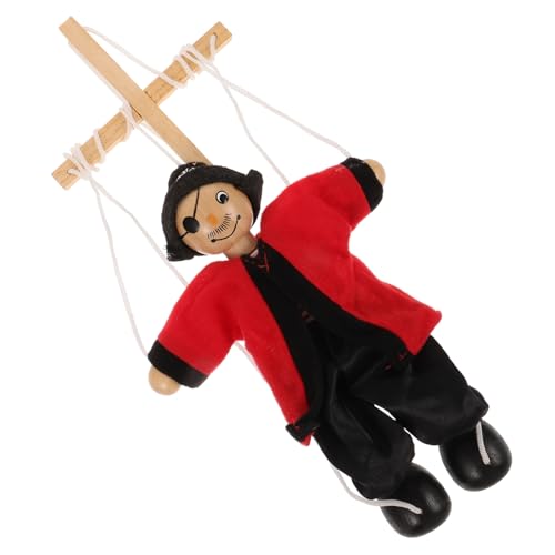 BESTonZON 4 Stück Schnur Marionette Puppen Für Abwurf Der Snaredrum Zubehör Für Puppenspiele Interaktives Spielzeug Pfeifen Tod Piratenkegelpuppe Handpuppe Mit Linie Stoff Hölzern Kind von BESTonZON