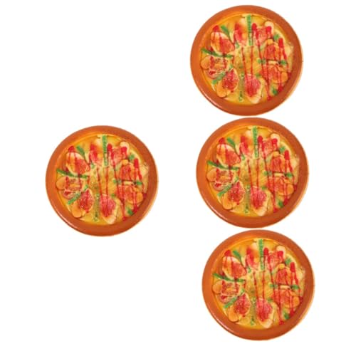 BESTonZON 4 Stück Simulation Pizza-Modell künstliches Lebensmittelbrot Küchenrequisiten Falsche Pizza Modell Dekoratives Pizza Modell Spielzeug Requisite für gefälschte PVC von BESTonZON