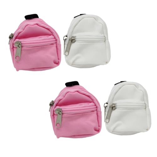 BESTonZON 4 Stück Simulation Schultasche Schultaschen Für Mädchen Mini-puppenrucksäcke Mini-Rucksack-Spielzeug Mini-rucksäcke Dekorativer Puppenrucksack Mini-puppentasche Stoff von BESTonZON