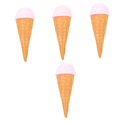 BESTonZON 4 Stück Simulations-EIS Lebensmittelspielzeug Eiswaffel Spielzeug Aufblasbare Eiswaffel Küche Essen Künstliches Zapfenmodell EIS Mini PVC Kleinkind Rosa Knusprige Haut von BESTonZON