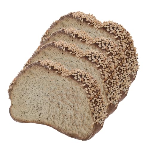 BESTonZON 4 Stück Simuliertes Brotmodell Gefälschte Toastscheibe Künstliche Nahrung Toastbrot-partydekorationen Gefälschtes Essen Zur Präsentation Brot Brotspielzeug Food-Modell Pu von BESTonZON