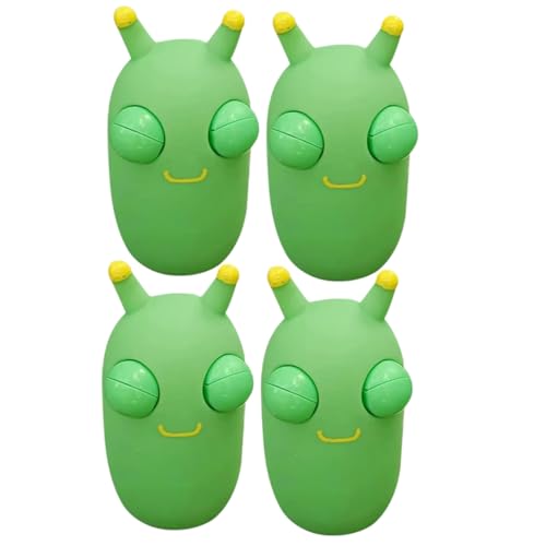 BESTonZON 4 Stück Squeeze Bug Spielzeug Kohlwurm Spielzeug Kinder Zappeln Spielzeug Kleinkindspielzeug Zappelspielzeug Für Kinder Stressspielzeug Zappelwurm Wurmspielzeug PVC Green von BESTonZON