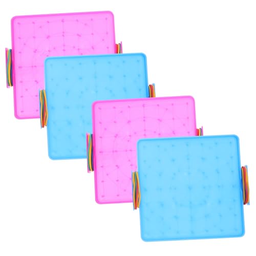 BESTonZON 4 Stück Steckbrett Lernspielzeug Mit Stecktafeln Geoboards Geotafeln Für Das Klassenzimmer Stecktafel Für Kinder Geobretter Für Kinder Geoboarda Geoboard-stecktafel Plastik von BESTonZON