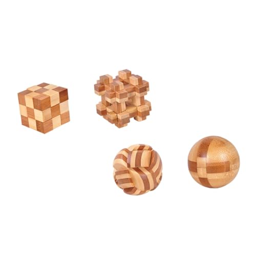 BESTonZON 4 Stück Teiliges Bambus Luban Lock Puzzle Holzspielzeug Interaktives Gehirntraining Fördert Denkvermögen Feinmotorik Kreativität und Konzentration Pädagogisches Denkspiel für BESTonZON 4 Stück Teiliges Bambus Luban Lock Puzzle Holzspielzeug Interaktives Gehirntraining Fördert Denkvermögen Feinmotorik Kreativität und Konzentration Pädagogisches Denkspiel für von BESTonZON