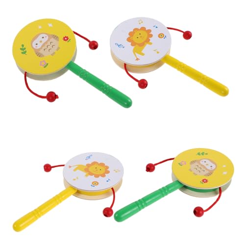 BESTonZON 4 Stück Teiliges Holz Rassel Trommel Set für Handgehaltene Holzklapper mit Löwe und Eule Robustes Kindermusikinstrument Sicherer Naturholz BAU Pädagogisches für Frühe Musikalische BESTonZON 4 Stück Teiliges Holz Rassel Trommel Set für Handgehaltene Holzklapper mit Löwe und Eule Robustes Kindermusikinstrument Sicherer Naturholz BAU Pädagogisches für Frühe Musikalische von BESTonZON