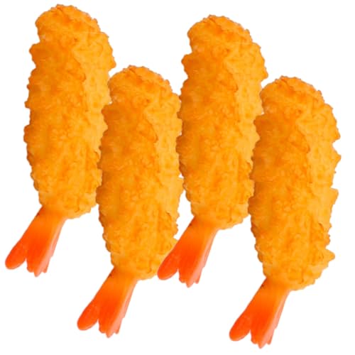 BESTonZON 4 Stück Teiliges Lebensechte Tempura Garnelen aus Hochwertigem Realistische Küchen Dekoration Dekoratives Food Modell für Fotografie und Heimdeko BESTonZON 4 Stück Teiliges Lebensechte Tempura Garnelen aus Hochwertigem Realistische Küchen Dekoration Dekoratives Food Modell für Fotografie und Heimdeko von BESTonZON