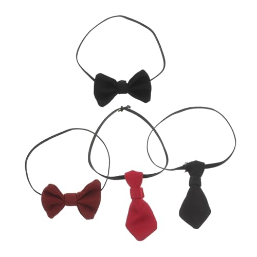BESTonZON 4 Stück Teiliges Miniatur Krawatten aus Baumwolle Verstellbare Puppenfliegen und Halstücher in Schwarz und Rot Stilvolle Accessoires für Babypuppen und Kleine Hunde für Formelle BESTonZON 4 Stück Teiliges Miniatur Krawatten aus Baumwolle Verstellbare Puppenfliegen und Halstücher in Schwarz und Rot Stilvolle Accessoires für Babypuppen und Kleine Hunde für Formelle von BESTonZON