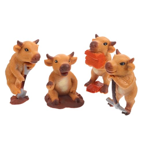 BESTonZON 4 Stück Teiliges Miniatur Kuh Modell Niedliche Tierfigur aus Hochwertigem Dekoratives Rinder Ornament für Tisch Schreibtisch und Miniaturgarten Kindgerechtes Lernspielzeug BESTonZON 4 Stück Teiliges Miniatur Kuh Modell Niedliche Tierfigur aus Hochwertigem Dekoratives Rinder Ornament für Tisch Schreibtisch und Miniaturgarten Kindgerechtes Lernspielzeug von BESTonZON