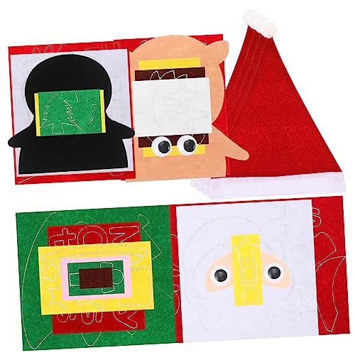 BESTonZON 4 Stück Weihnachtsspielzeug weihnachtsmütze weihnachtsmützen Material zur Herstellung von Weihnachtsmützen gestrickte Weihnachtsmütze handgefertigtes Accessoire von BESTonZON