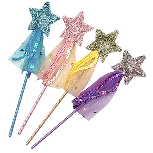 BESTonZON 4 Stück Zauberstab zappelt sensorisches zappeln Zappelei für Fairy Wand igelkostümkinder trachtenstutzen Toy Feenstab Exquisite Feenstäbe Plastik von BESTonZON