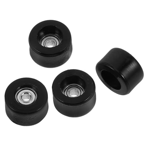 BESTonZON 4 Stück Zubehör für Finger-Skateboard-Räder Skateboard zubehör praktisches Laufrad Robustes Rad Mini-Skateboard-Lagerräder Finger-Skateboard-Lagerrad Rostfreier Stahl Black von BESTonZON