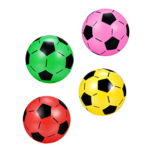 BESTonZON 4 Stück aufblasbarer Ball Stoßstangenball Bulk-Spielzeug für Kinder Spielplatzball kunststoffball Kinder Outdoor Spielzeug Fußballspielzeug für Kinder aufblasbare Fußbälle Plastik von BESTonZON