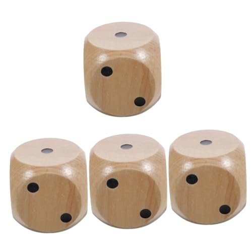 BESTonZON 4 Stück große Würfel taschenspiele Pocket Game familienspiel boardgame Tisch Spiele dice Set Spielwürfel aus Holz Partyzubehör Spielwürfel Requisiten Würfel-Layouts Spiellehrwürfel von BESTonZON