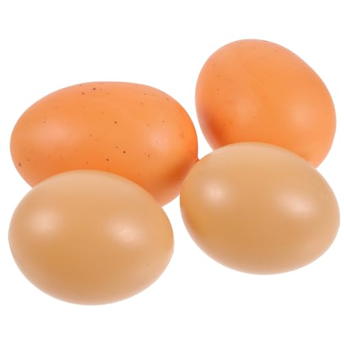 BESTonZON 4 Stück nachgeahmte Eier Schaum Eier Dekorationen Huhn, das Eier legt kleine Schaumstoffspielzeuge Easter Eggs Easter Egg Decoration Toy Schaumeierrohling DIY künstliches Schaumei von BESTonZON