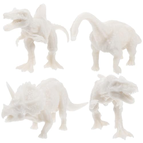 BESTonZON 4 Stück selbst bemalter Dinosaurier Dinosaurier-Malset Strumpffüller für Teenager Dinosaurier- Strumpffüller für Jungen Strumpffüller für Mädchen Kindermalerei PVC Weiß von BESTonZON