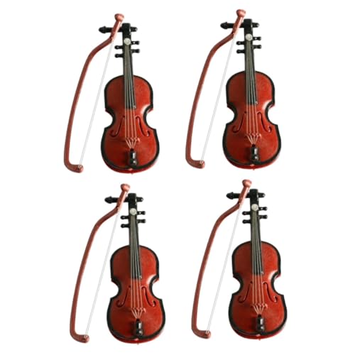 BESTonZON 4 Stück simulierte Geige Modell der Puppenstubengeige Spielzeuge Violine Violine Figur Musical Instruments bastelzeug Musikinstrumente Mini-Violine-Modell Geigenmodell Abs von BESTonZON