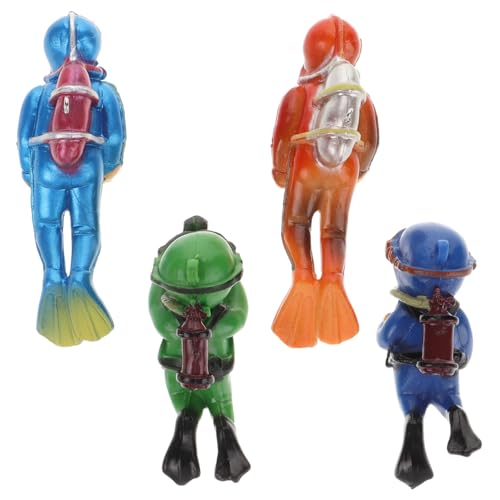 BESTonZON 4 Stück simulierter Taucher Badespielzeug für Meerjungfrauen Taucher-Actionfigur Aquarium deko Unterwasser Spielzeug Zubehör für Aquarien schwimmendes Aquarium-Dekor Harz von BESTonZON