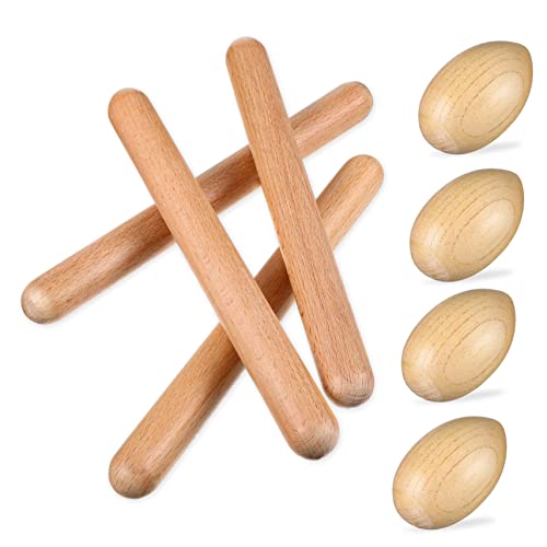 BESTonZON 4 Teiliges Set Aus Für Musikalisches Percussion Instrument Mit Rhythmus Stöcken Und Rasseln Für Kreatives Und Musikalische von BESTonZON