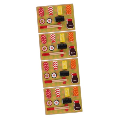 BESTonZON 4 Teiliges Set Sushi Spielzeug Künstliches Essen Spielset Rollenspiel Küchenspielzeug Essen Lernspielzeug Rollenspiel Sushi Für Kinder Japanische Socken Kinderküche von BESTonZON