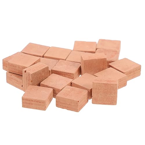 BESTonZON 40 STK simulierte Ziegel Spielset aus Holz Steine ​​im Maßstab 1/12 Kinder bastelset basteln für Kinder Fliese Bausteine Miniatur-Ziegel Mauerziegelmodell Sandkasten Blöcke Ton rot von BESTonZON