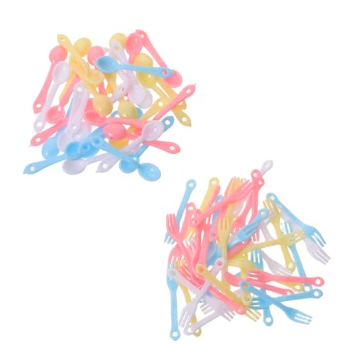 BESTonZON 40 Sätze Teiliges Miniatur Besteck Set Bunt Kleine Plastik Gabeln Löffel Mini Dollhouse Accessoires für Spiel Mini Haus Dekoration BESTonZON 40 Sätze Teiliges Miniatur Besteck Set Bunt Kleine Plastik Gabeln Löffel Mini Dollhouse Accessoires für Spiel Mini Haus Dekoration von BESTonZON