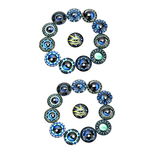 BESTonZON 40 Stück Runde Glas Cabochon Edelsteine Glas Aufkleber Aufnäher DIY Schmuckmaterial von BESTonZON