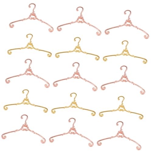 BESTonZON 40 Stück Teiliges Mini Kleiderbügel für Puppenhaus Realistische Kleine Hänger aus Metall in Gold und Roségold für Puppenkleider DIY Dekoration und Puppenhausmöbel BESTonZON 40 Stück Teiliges Mini Kleiderbügel für Puppenhaus Realistische Kleine Hänger aus Metall in Gold und Roségold für Puppenkleider DIY Dekoration und Puppenhausmöbel von BESTonZON