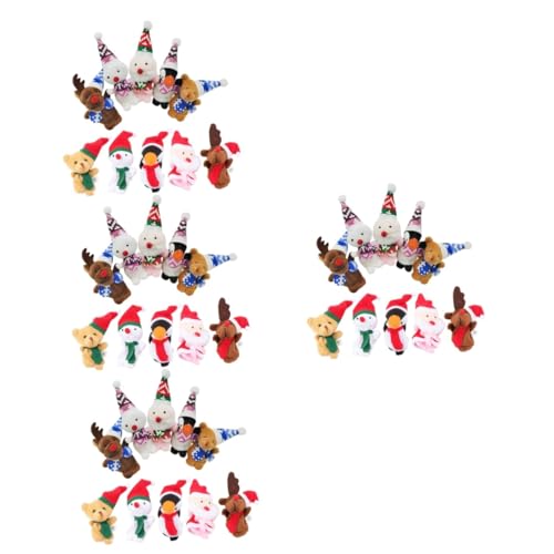 BESTonZON 40 Stück Weihnachts Fingerpuppen Für Kinder Puppen Für Kinder Dekorative Geschichtenpuppen Fingerpuppen Für Kleinkinder Fingertierspielzeug Fingerspielzeug Weihnachtspuppe von BESTonZON