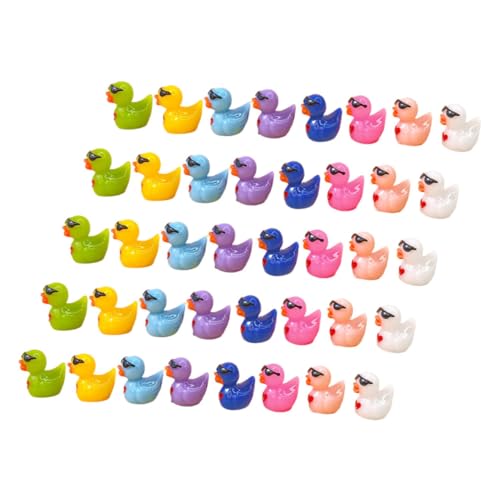 BESTonZON Ducks Mini Harzente Ente 40st Mini-Ente Für Ente Miniaturfiguren Gartendekor Märchenhafte Gartentiere Puppenhaus-tierfiguren Mikro-landschaftsente Entenfiguren Enten Aus Harz von BESTonZON