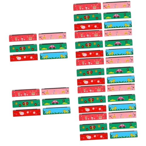 BESTonZON 42 Teiliges Holz Cartoon Mundharmonika Anfänger Mundinstrument Puzzle Spielzeug Lustiges Instrument Spielzeug Kinder Mundharmonikas Lernspielzeug Kinder Lernspielzeug von BESTonZON