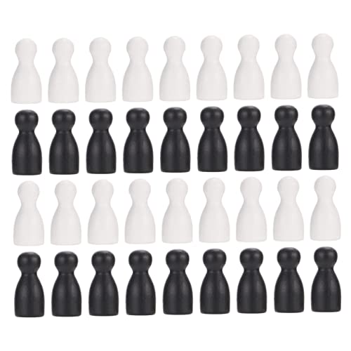 BESTonZON 48 Stück Schachskulptur Schach-Buchstützen Statue des Schachkönigs schachfiguren dekor Schach zubehör schachfiguren Set Brettspiel Schachfiguren Flugschach Schachfigur Holz Black von BESTonZON