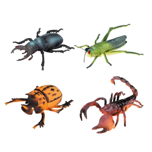 BESTonZON 4er-Packung Insektenmodell Insektenspielzeug Für Jungen Insekten Spielzeug Figuren Spielzeug Bug-Action-Figur Tierfigur Spielzeug Für Kleinkinder Insekten Lernspielzeug PVC von BESTonZON