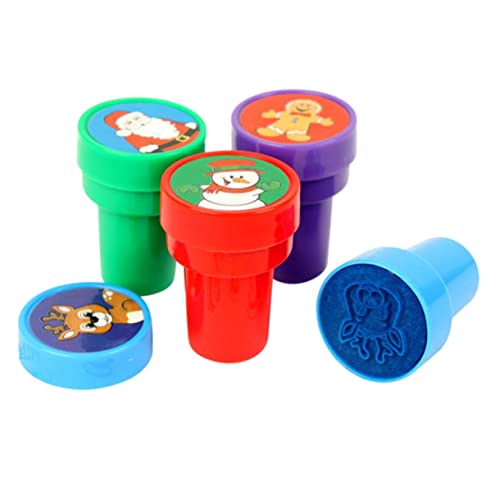 BESTonZON 4er Set Selbstfärbende Cartoon Stempel Mit Weihnachtsmotiven Ideal Partygeschenk Für Kreativset Für Heimwerker Und Bastelprojekte Weihnachtsmann & Mehr von BESTonZON