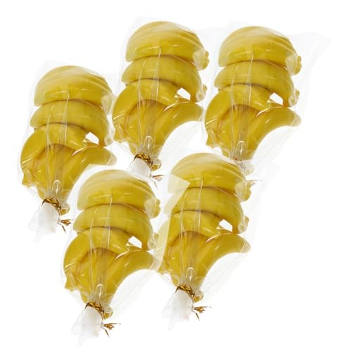 BESTonZON 5 Puppenhaus-Banane Mini Künstliche Früchte Mini-miniaturmodell Miniatur-dekor Mini-obstdekor Winzige Frucht Gefälschte Minifrucht Mini Hausmannskost Mini-fruchtmodell Yellow Harz von BESTonZON