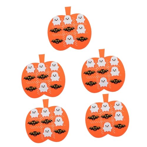 BESTonZON 5 Sätze Halloween Filz Matte logisches Spielzeug Kürbis aus Filz für Halloween selber Machen Halloween Pumpkin halloweenkürbis lustige Halloween-Spielmatten Spielkissen gefühlt von BESTonZON