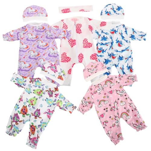 BESTonZON 5 Sätze Puppenkleidung Puppenaccessoires Reborn Puppen Kleidung Mode für Puppen Rollenspiel Puppen Babypuppen-Outfits Babypuppensachen wiedergeborenes Zubehör Stoff von BESTonZON