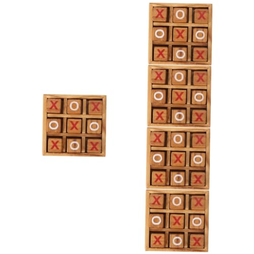 BESTonZON 5 Sätze xo Schach Kinder Puzzle rätselbuch Kinder knobeleien für Kinder kinderpuzzle Kinder Spielzeug Adukt-Spielzeug magnetische Puzzles für Zehenspiel xo Familienspiele hölzern von BESTonZON