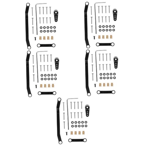 BESTonZON 5 Sets Fernbedienung Auto Lenksäule Fernbedienung Autozubehör Metall Lenkstange Für Rc Auto Spielzeug Fernauto Reparaturzubehör Rc Crawler Auto Upgrade Lenkstange Rc Teile von BESTonZON