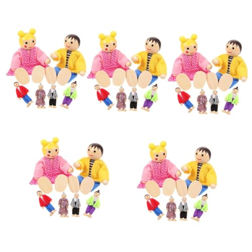 BESTonZON 5 Sets Holzpuppen Rollenspielfiguren Zubehör Kinder Rollenspielpuppen Mini Personenfiguren Spielzeug Rollenspielpuppen Menschenfiguren Für Kleinkinder Kinderspielpuppen von BESTonZON