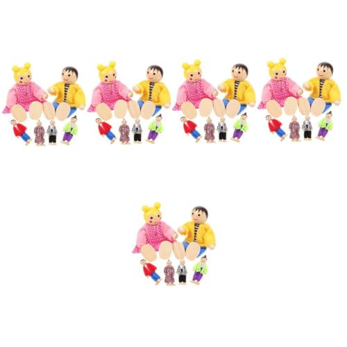 BESTonZON 5 Sets Holzpuppen Rollenspielfiguren Zubehör Mini Personenfiguren Kinder Rollenspielpuppenspielzeug Familienpuppen Für Kleinkinder Spielzeugpuppen Kinderspielpuppen Winzige von BESTonZON