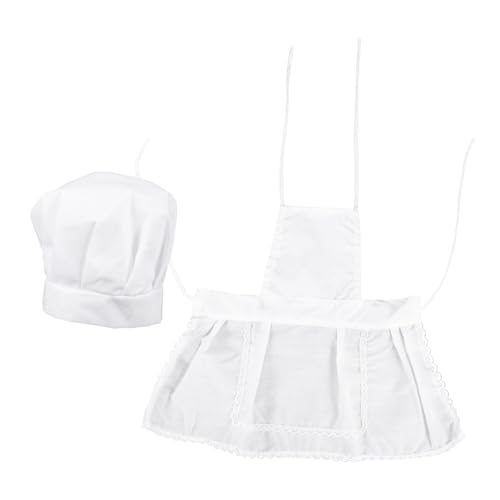 BESTonZON 5 Sets Kinderanzug Küche Kochmütze Mädchen Backschürze Ärmellose Schürze Chef Kopfbedeckung Küche Backschürze Küche Kochschürze Küche Backmütze Hausarbeitsschürze von BESTonZON