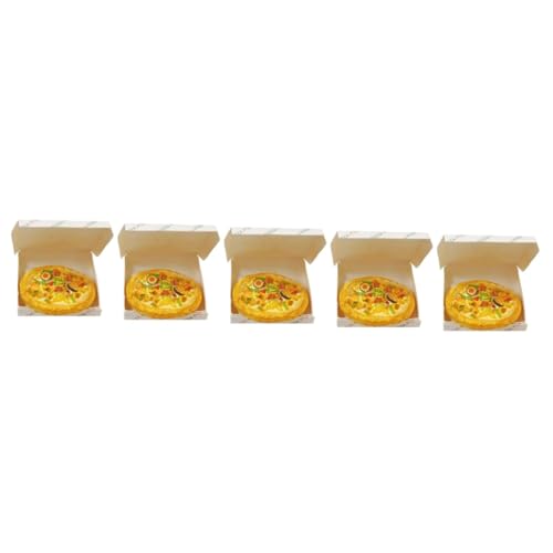 BESTonZON 5 Sets Mini Pizza Mit Box Miniaturen Puppenhaus Requisite Für Laden Puppenhaus Pizza Modell Gefälschte Lebensmittel Dekoration DIY Simulierte Requisite Künstliche Pizza von BESTonZON