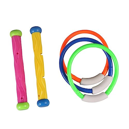 BESTonZON 5er Set Bunte Tauchstäbe Für Schwimmring Für Den Pool Ideales Wasserspielzeug Für Sommeraktivitäten Und Poolpartys Zufällige Farben Und Nummern von BESTonZON