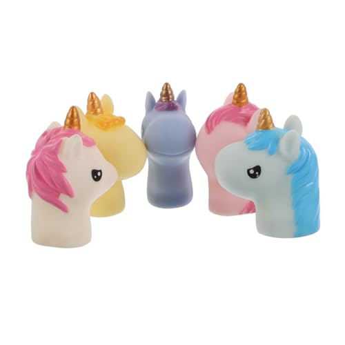 BESTonZON 5 Stück Einhorn Handpuppe Spielzeug Spielzeug Fingerpuppen Halloween Kleines Spielzeug Für Einhörner Puppen Spielzeug Kleine Fingerpuppen Einhorn Gummispielzeug Lustige von BESTonZON