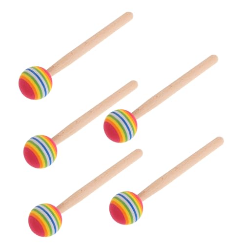 BESTonZON 5 Stück Lollipop Drumsticks Musik Lollipop Drumsticks Für Schlagzeug Kleinkind Drumsticks Xylophon Schlägel Trommelschlägel Percussion Drumsticks Lollipop Drum Mallet Percussion von BESTonZON