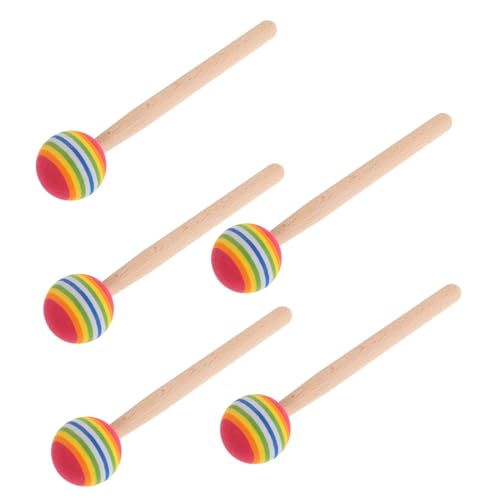 BESTonZON 5 Stück Lutscher Trommelstöcke Musik Lollipop Trommelstöcke Trommelschlägel Kinderinstrumente Mallet Sticks Musikinstrumentenzubehör Kleinkind Instrumente Runde von BESTonZON