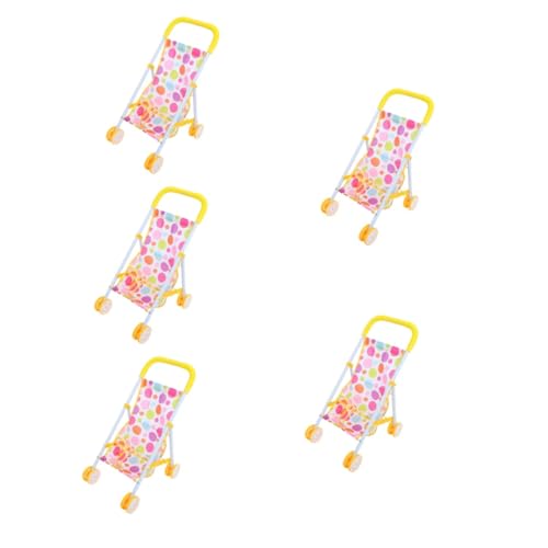 BESTonZON 5 Stück Spielzeugwagen Puppenwagen Spielzeug Minimöbel Schmuck Puppenhaus Kinderwagen Spielzeugwagen Puppenwagen Modell Puppenhaus Dekor Puppenwagen Schmuck Puppenwagen von BESTonZON