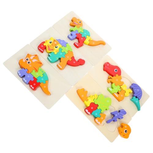 BESTonZON 5 Stück Teiliges Dinosaurier Holzpuzzle Montessori Lernspielzeug für Kleinkinder Bunte Motorikförderung Handliches Sicheres Holzspielzeug zur Kognitiven Entwicklung Jungen Mädchen BESTonZON 5 Stück Teiliges Dinosaurier Holzpuzzle Montessori Lernspielzeug für Kleinkinder Bunte Motorikförderung Handliches Sicheres Holzspielzeug zur Kognitiven Entwicklung Jungen Mädchen von BESTonZON